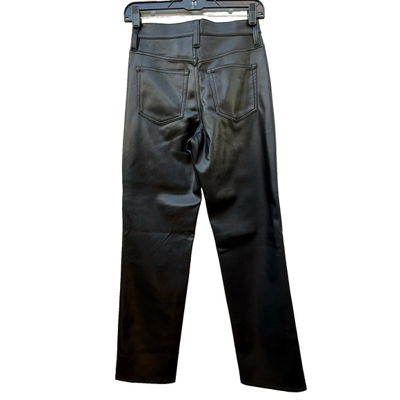 NWT J. CREW Women's Faux Leather Pants Size 25 High Rise Straight Leg Demi Boot - Picture 3 of 10